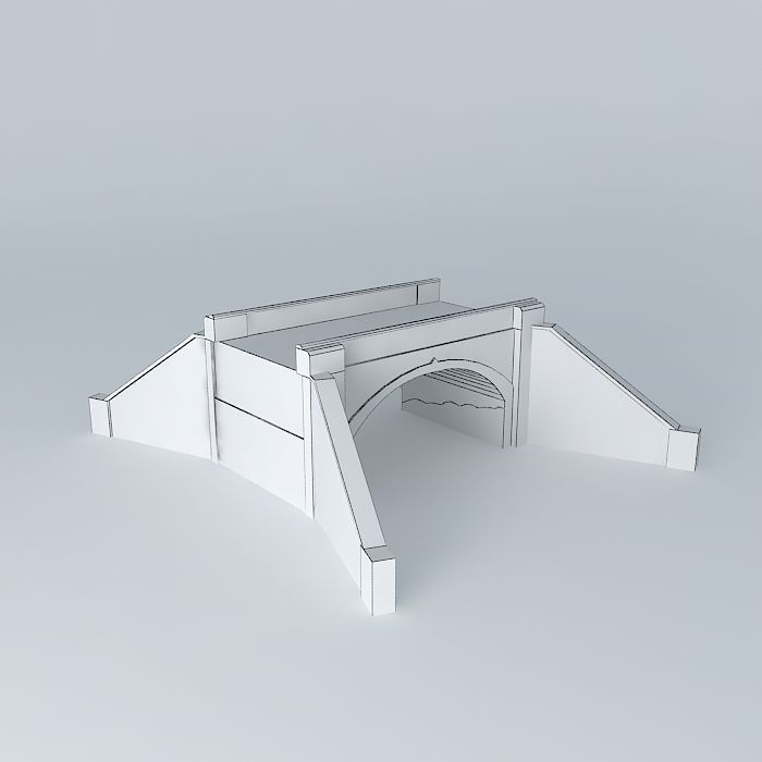 Eco Rail Track Brick Bridge 1 DummyOld Steam Day Free 3D model_3