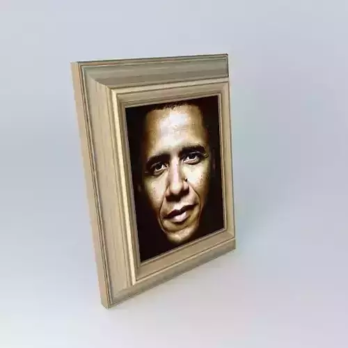 Famous People Barack Obama Eyes Illusion Free 3D model