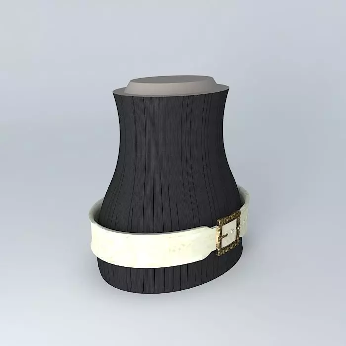 Ladies Wide Fashion Belt Ivory Free 3D model