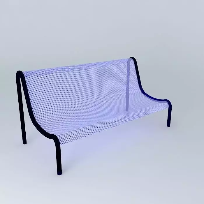 Eco Platform Bench Blue Stamped Finish Free 3D model