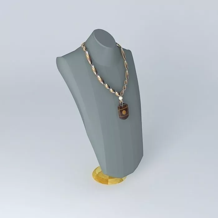 Amber Celtic Bold Necklace Free 3D model