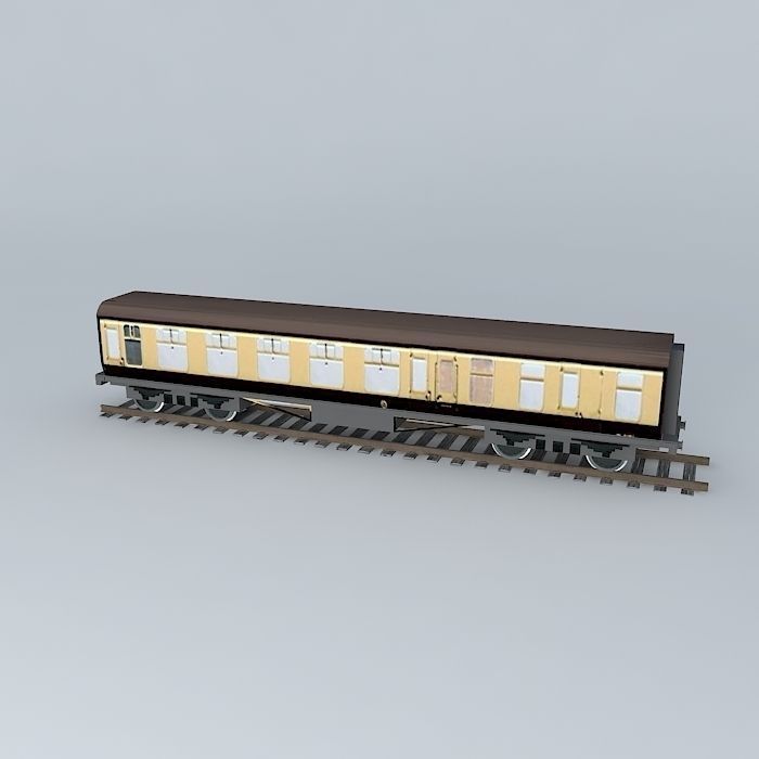Eco Rail Track 1st Class Carriage,DummyOld Steam Days Free 3D model_1