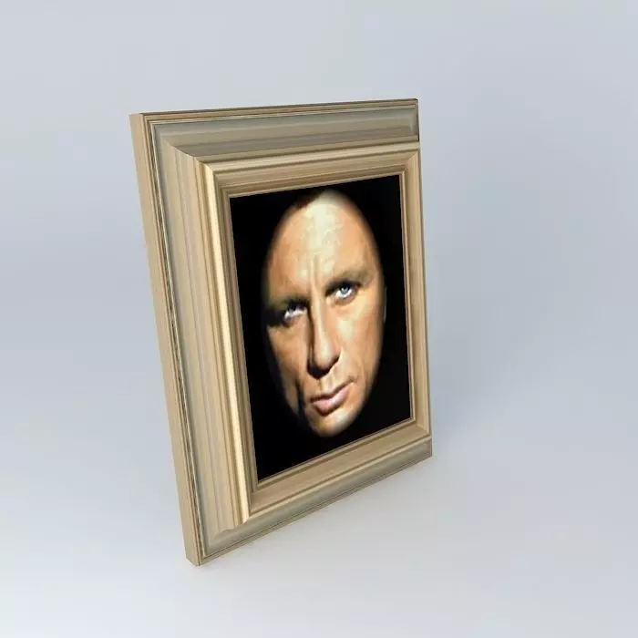 Famous People Daniel Craig Eyes Illusion Free 3D model_0