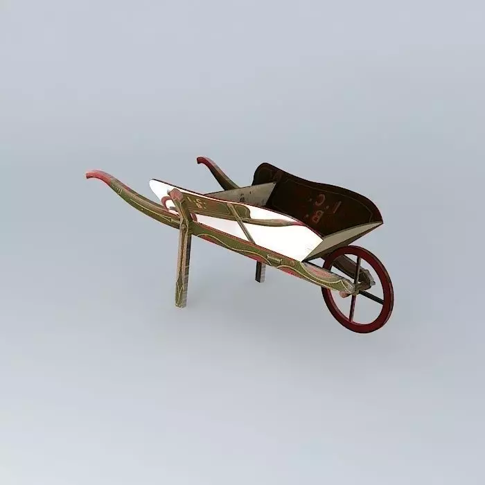 Edwardian Wooden Wheel Barrow Free 3D model