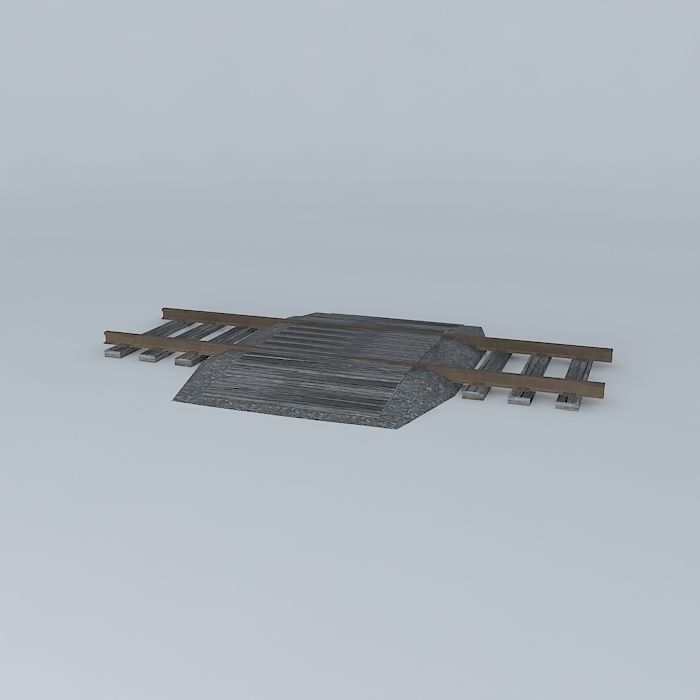 Eco Rail Track Walkover Old Wooden Split Sleepers Free 3D model_1