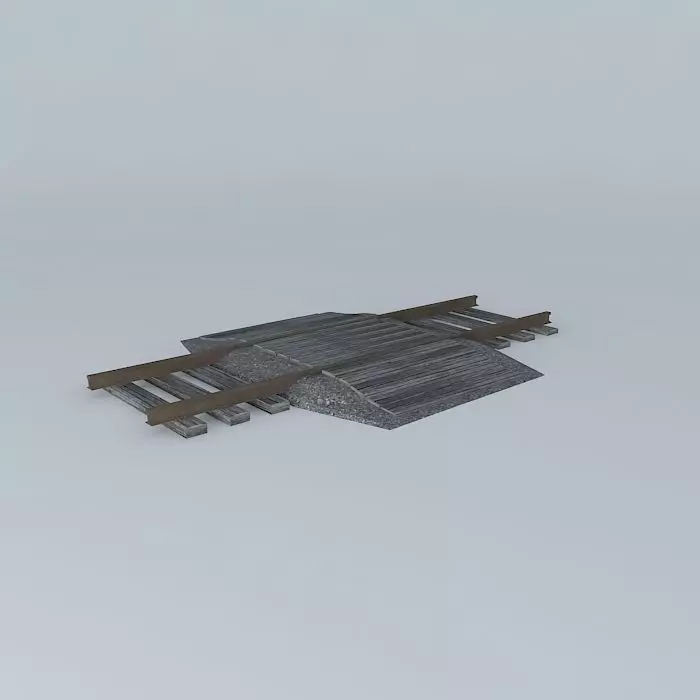 Eco Rail Track Walkover Old Wooden Split Sleepers Free 3D model_0