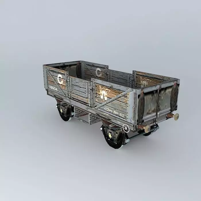 Eco Rail Track Wagon Dummy Old Steam Days Free 3D model
