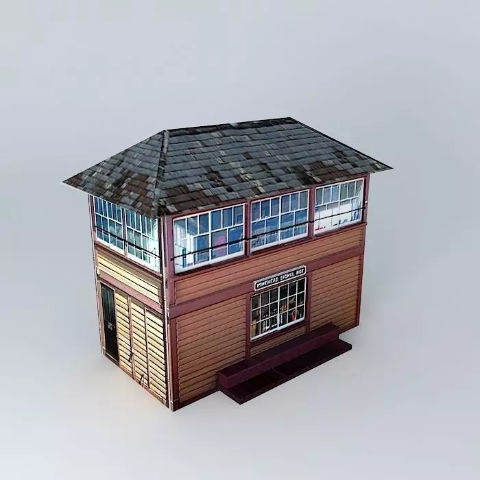 Eco Rail Track Signal Box Old Steam Days Free 3D model