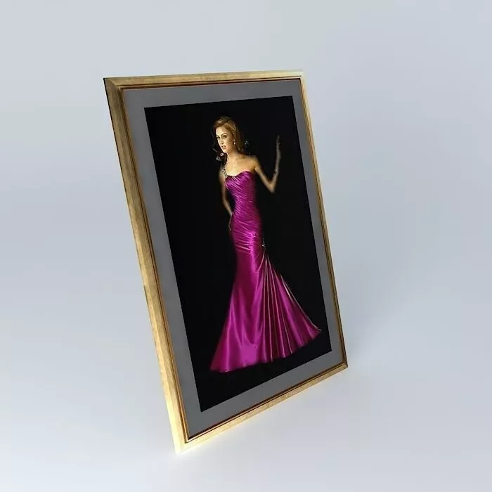 Lady in a Gown Sculptured Free 3D model
