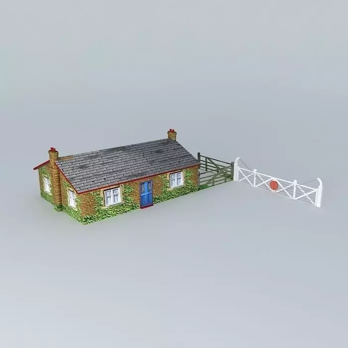 Eco Rail Track Gate Keepers Cottage Old Steam Days Free 3D model