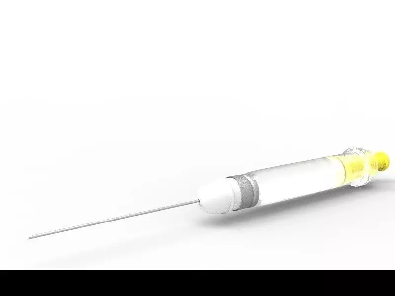 Injection syringe Low-poly 3D model_0