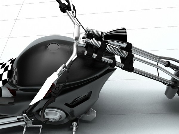 Custom Bike Motorcycle 3D model_3