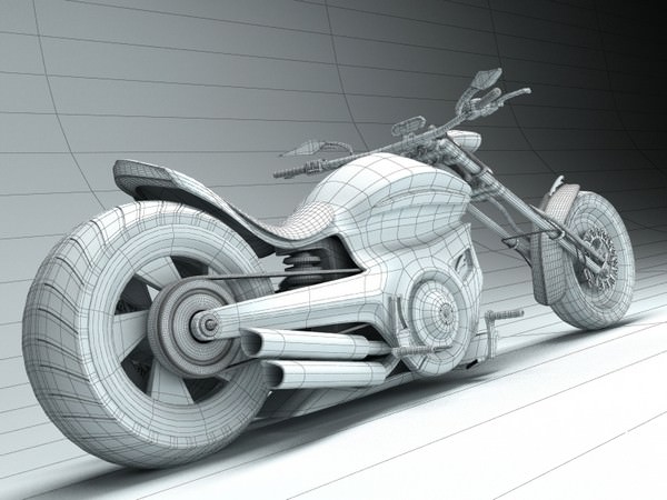Custom Bike Motorcycle 3D model_5