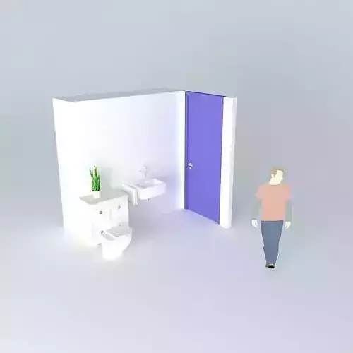 A WC box with cover 3D model