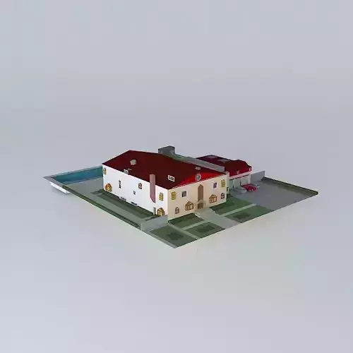 A large villa 3D model