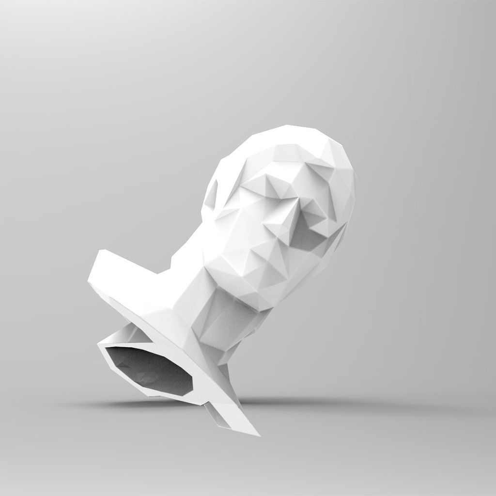 Ares Bust without Crest Lowpoly Style  3D print model_5
