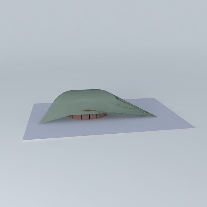 stadium piece of paper with leaf 3D model_2