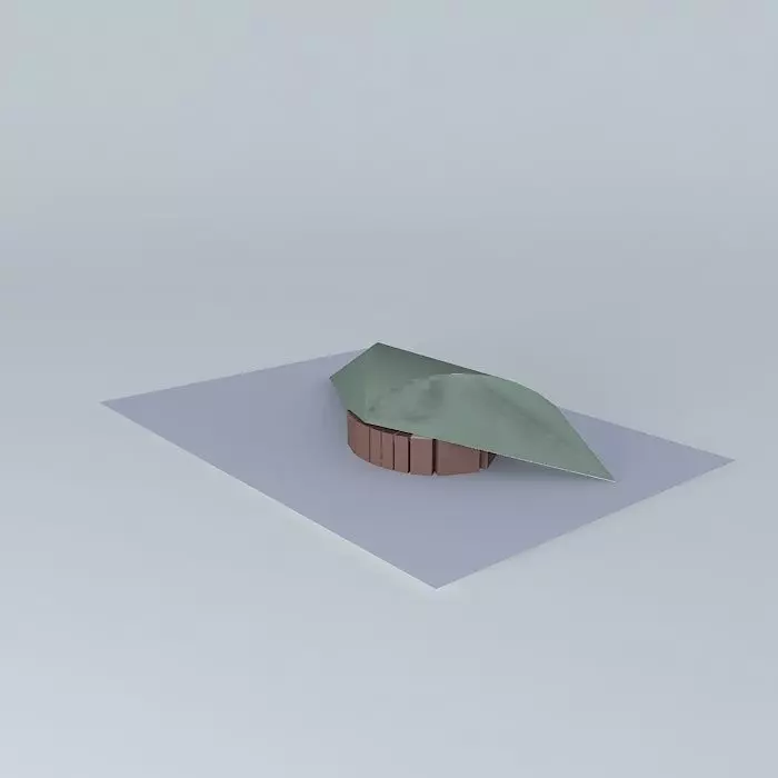 stadium piece of paper with leaf 3D model_0