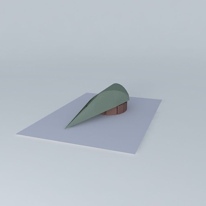 stadium piece of paper with leaf 3D model_1