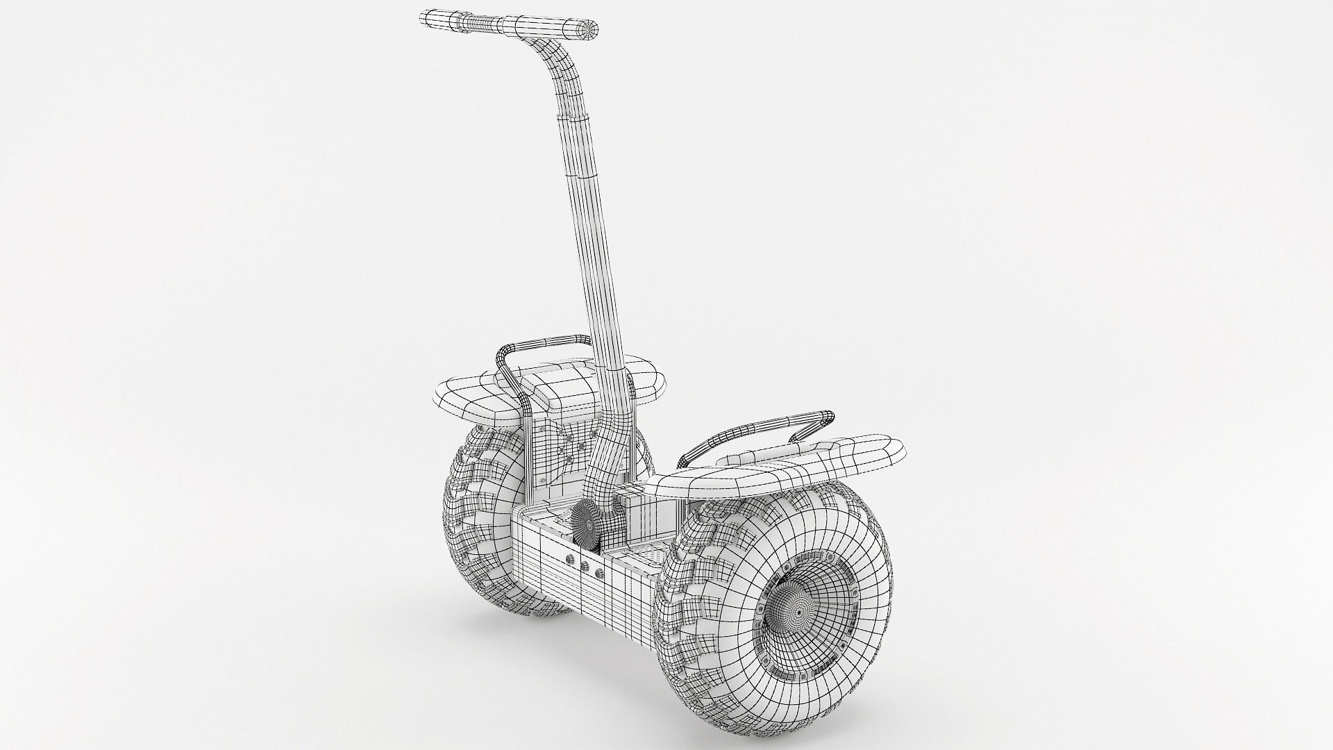 Off-road self-balancing scooter 3D model_4