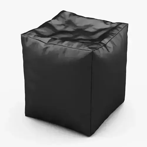 CUBE Bean Bag Faux Leather BLACK 3D model