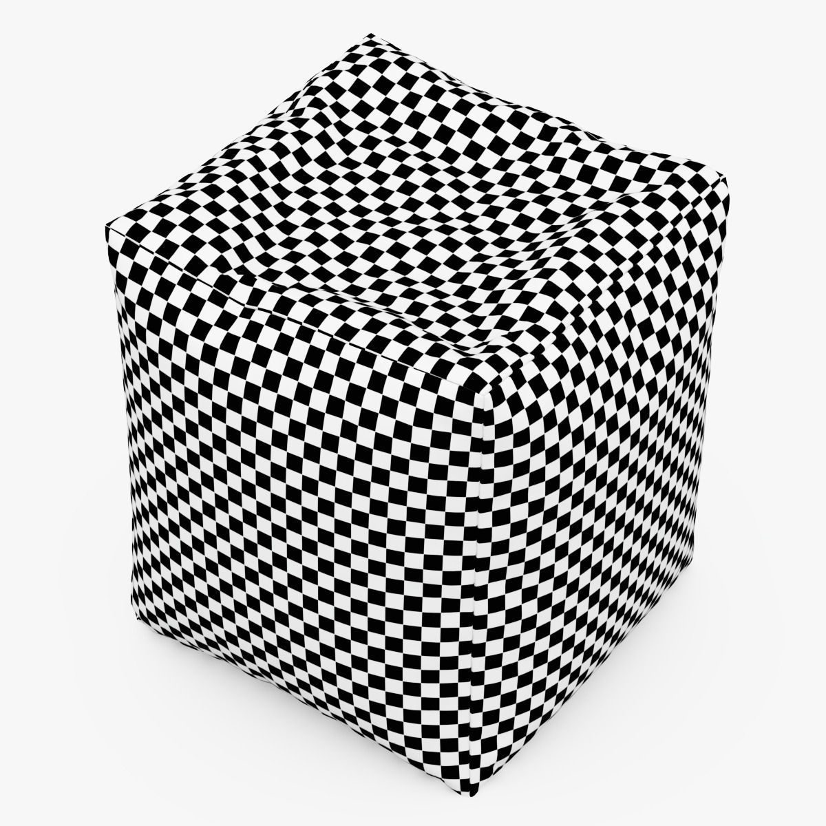 CUBE Bean Bag Faux Leather BLACK 3D model_3