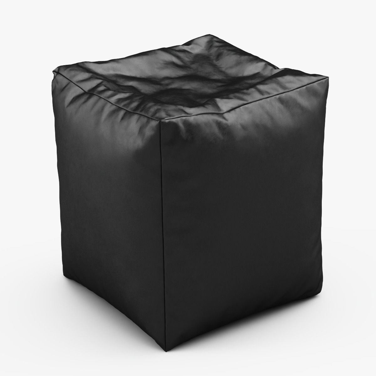 CUBE Bean Bag Faux Leather BLACK 3D model_1