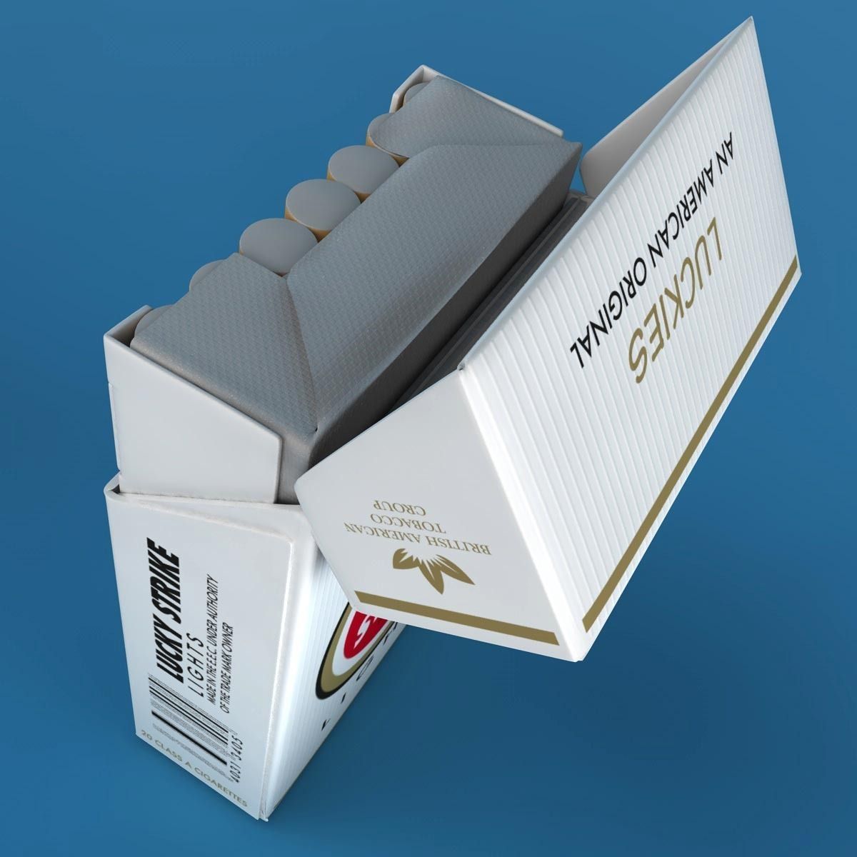 Realistic Cigarettes Pack - RIGGED 3D model_7