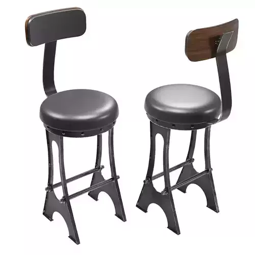 Upholstered A Frame Bar Chair 3D model