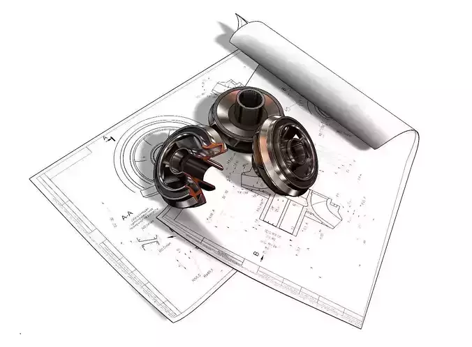 The guide device from an electric centrifugal pump 3D model 3D print model