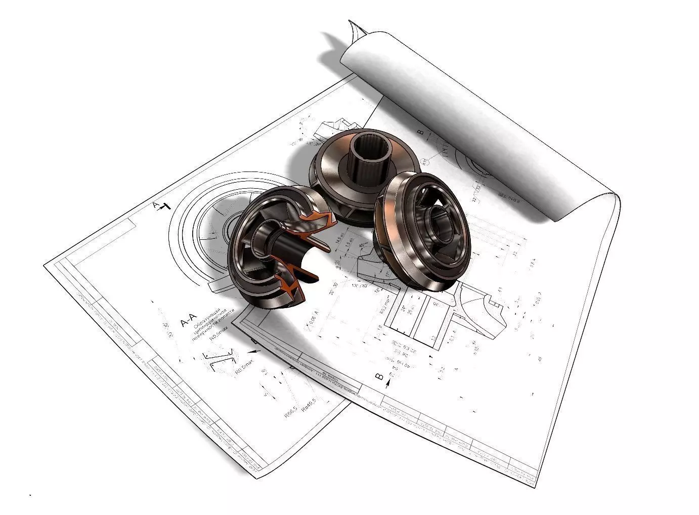 The guide device from an electric centrifugal pump 3D model 3D print model_0