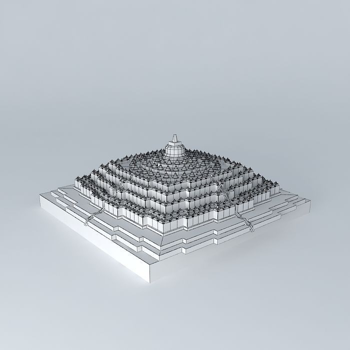 Borobudur Temple 3D model_4