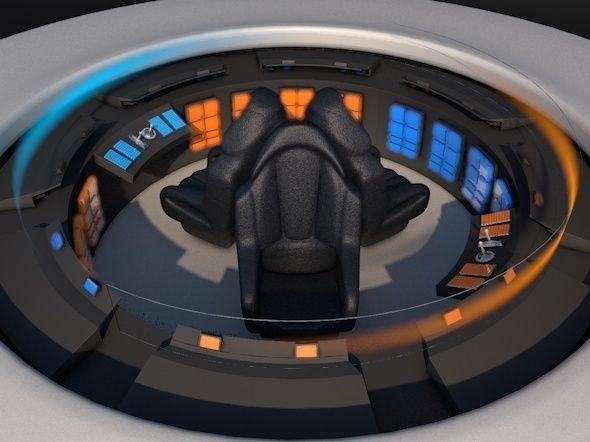 Flying Saucer With Interior 3D model_3