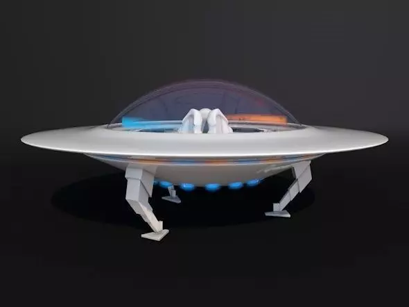 Flying Saucer With Interior 3D model_0