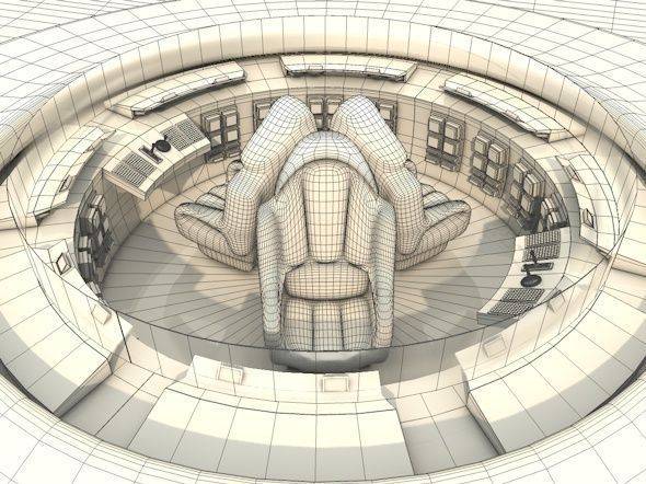 Flying Saucer With Interior 3D model_4