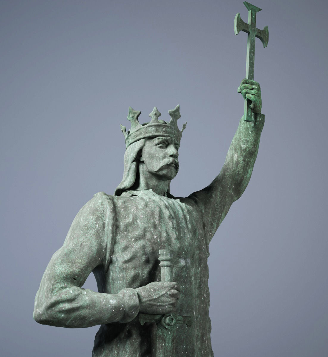 Statue of Stefan cel Mare si Sfant 3D model_3