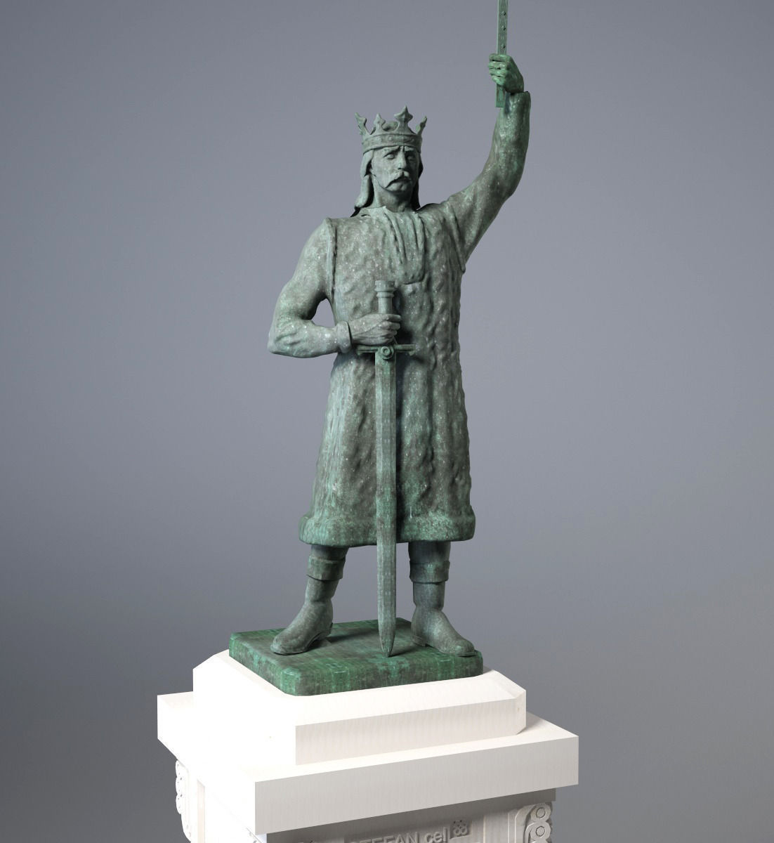 Statue of Stefan cel Mare si Sfant 3D model_2
