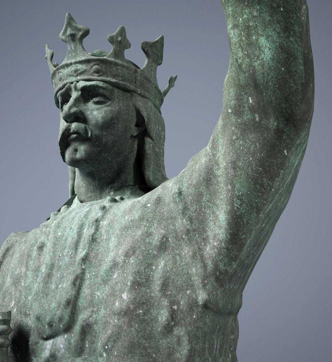 Statue of Stefan cel Mare si Sfant 3D model_4