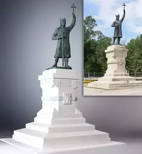 Statue of Stefan cel Mare si Sfant 3D model