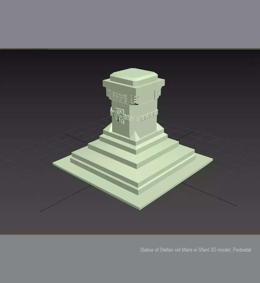 Statue of Stefan cel Mare si Sfant 3D model_5