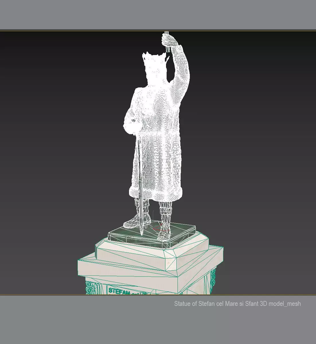 Statue of Stefan cel Mare si Sfant 3D model_7