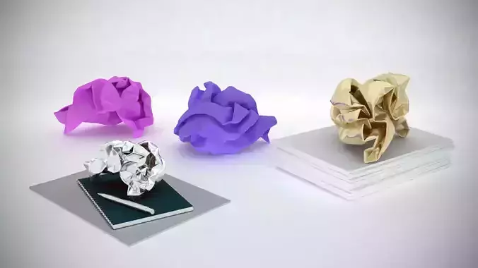 Paperweight crumpled paper 3D print model