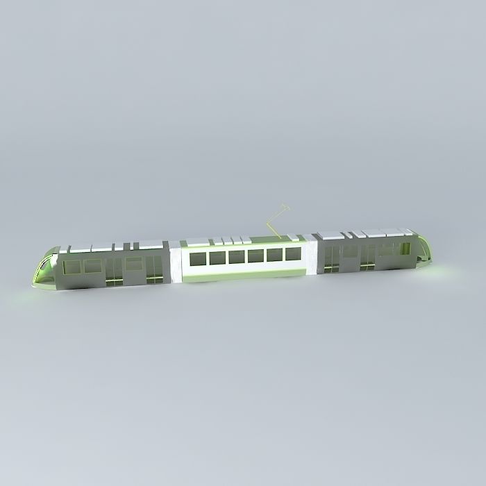 Tram metro train Free 3D model_2