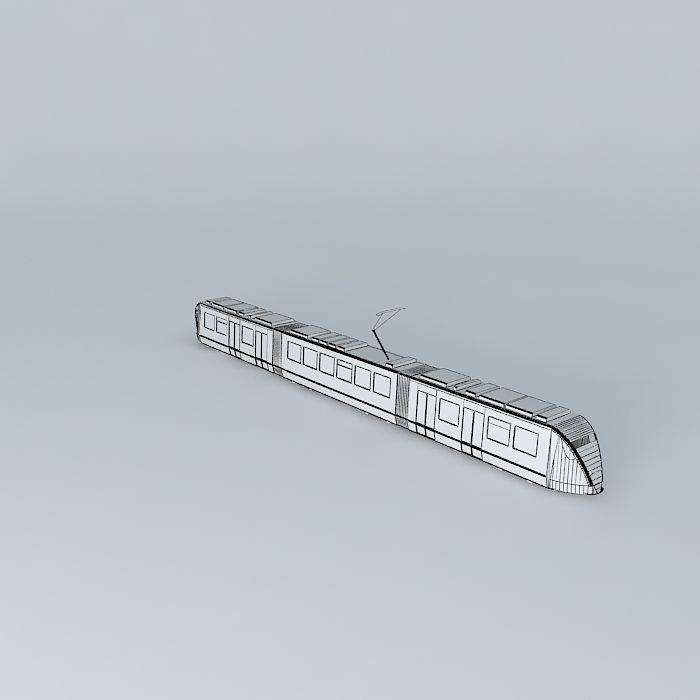 Tram metro train Free 3D model_4