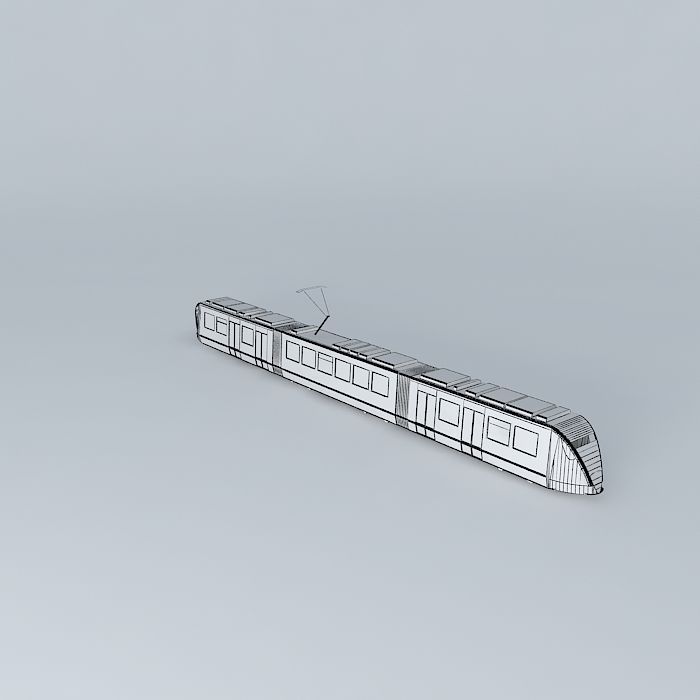 Tram metro train Free 3D model_3
