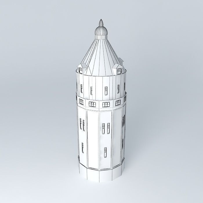Water tower Free 3D model_4