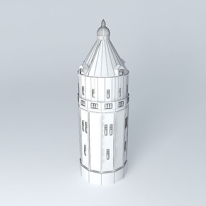 Water tower Free 3D model_3