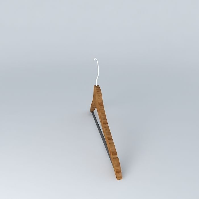 Kledinghanger wooden hanger Free 3D model_2