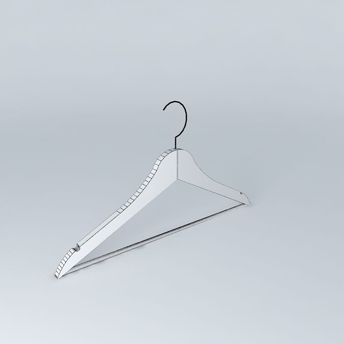 Kledinghanger wooden hanger Free 3D model_3
