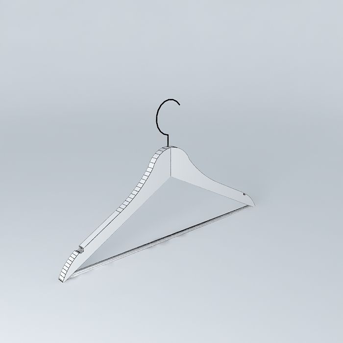 Kledinghanger wooden hanger Free 3D model_4